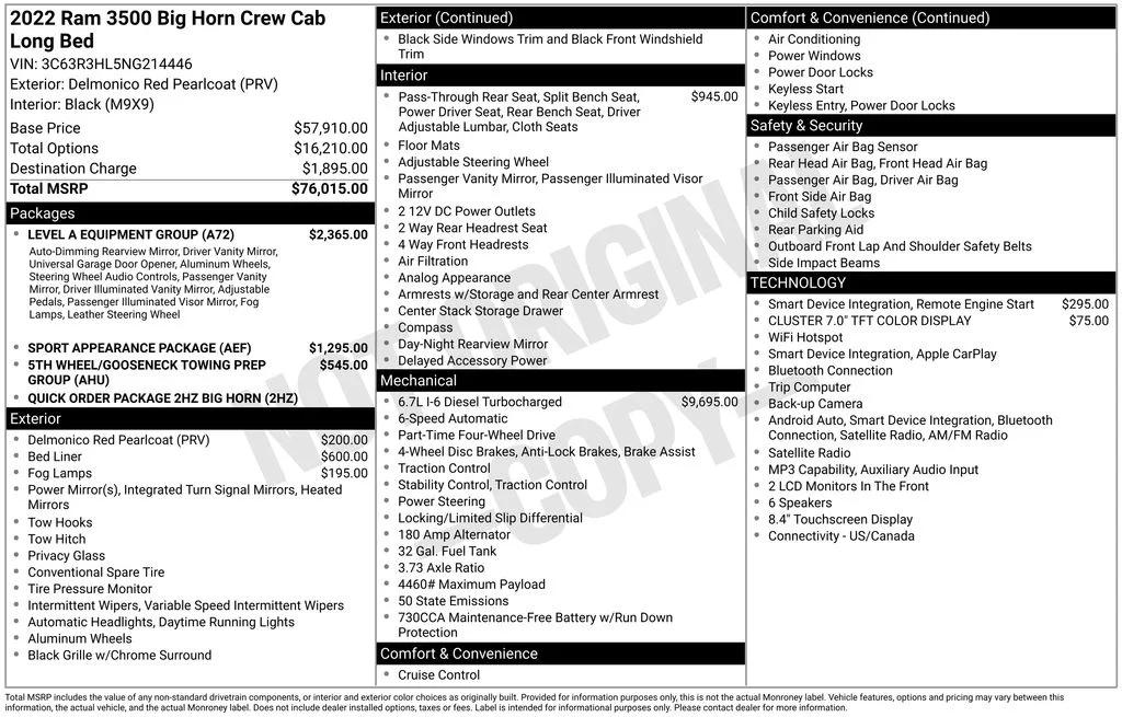 ram ram 3500 pickup 2022 3C63R3HL5NG214446 image ram ram 3500 pickup 2022 3C63R3HL5NG214446 image